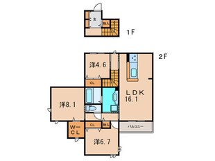 Ｄ-ｒｏｏｍ中州の物件間取画像